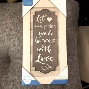 NWOT Let Everything You Do Be Done With Love Wooden Framed Art with Lift